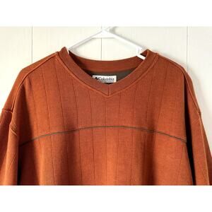 Columbia Sportswear Company Men's Burnt Orange Pullover Ribbed Sweater, Size L